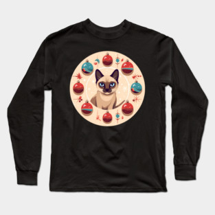Siamese Cat Xmas Ornament, Love Cats Long Sleeve T-Shirt
