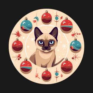 Siamese Cat Xmas Ornament, Love Cats T-Shirt