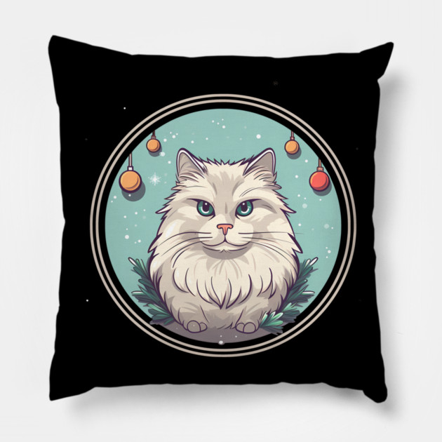 Siberian Cat Xmas Ornament, Love Cats Pillow by logiamerch