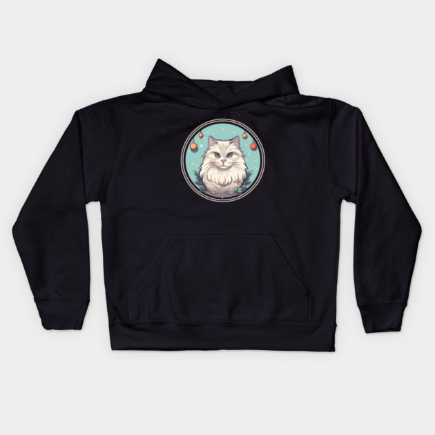 Siberian Cat Xmas Ornament, Love Cats Kids Hoodie by logiamerch