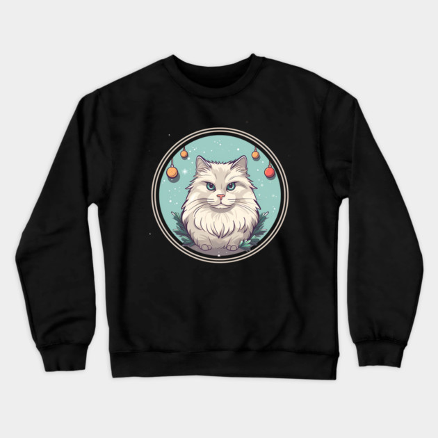 Siberian Cat Xmas Ornament, Love Cats Crewneck Sweatshirt by logiamerch