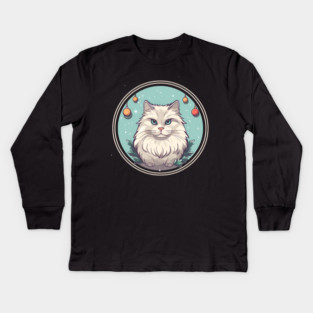 Siberian Cat Xmas Ornament, Love Cats Kids Long Sleeve T-Shirt