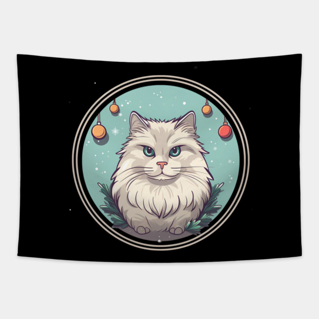 Siberian Cat Xmas Ornament, Love Cats Tapestry by logiamerch