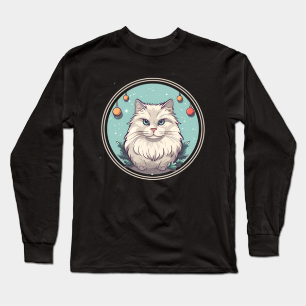 Siberian Cat Xmas Ornament, Love Cats Long Sleeve T-Shirt by logiamerch