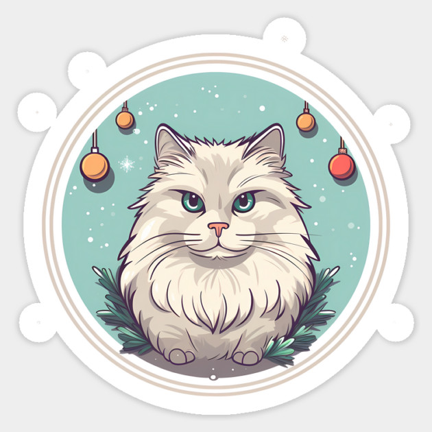 Siberian Cat Xmas Ornament, Love Cats Sticker by logiamerch