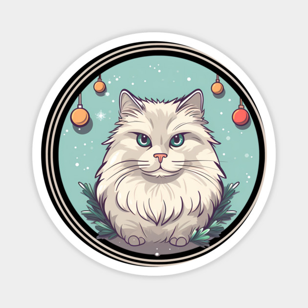 Siberian Cat Xmas Ornament, Love Cats Magnet by logiamerch