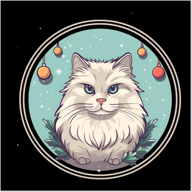 Siberian Cat Xmas Ornament, Love Cats Wall Art by logiamerch