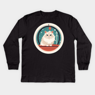 Siberian Cat Xmas Ornament, Love Cats Kids Long Sleeve T-Shirt