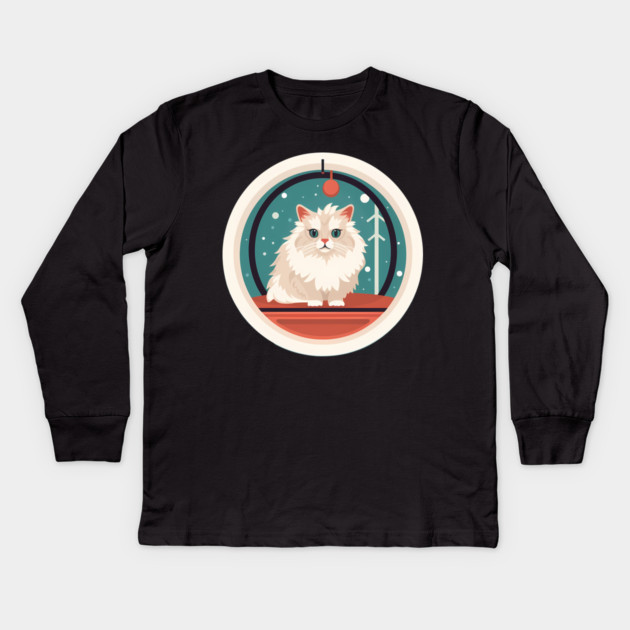 Siberian Cat Xmas Ornament, Love Cats Kids Long Sleeve T-Shirt by logiamerch