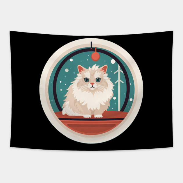 Siberian Cat Xmas Ornament, Love Cats Tapestry by logiamerch