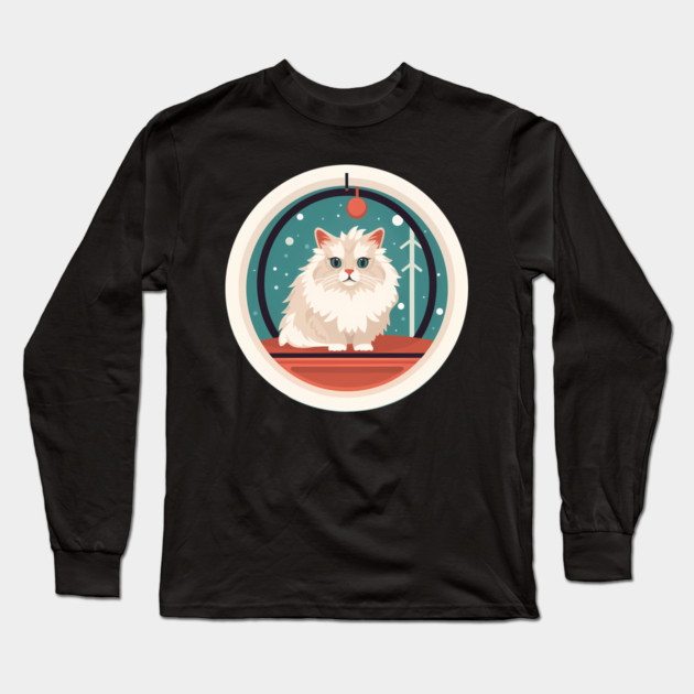 Siberian Cat Xmas Ornament, Love Cats Long Sleeve T-Shirt by logiamerch
