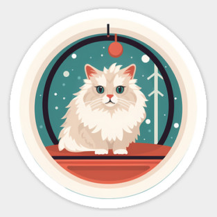 Siberian Cat Xmas Ornament, Love Cats Sticker