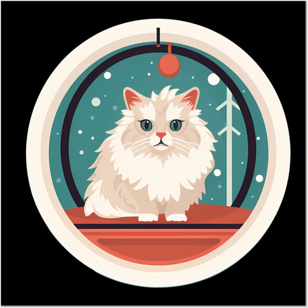 Siberian Cat Xmas Ornament, Love Cats Wall Art by logiamerch
