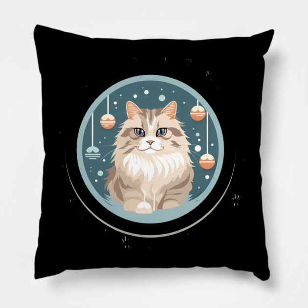 Siberian Cat Xmas Ornament, Love Cats Pillow by logiamerch