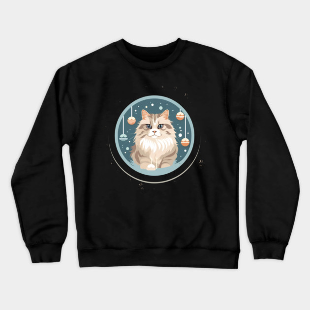 Siberian Cat Xmas Ornament, Love Cats Crewneck Sweatshirt by logiamerch