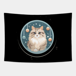 Siberian Cat Xmas Ornament, Love Cats Tapestry