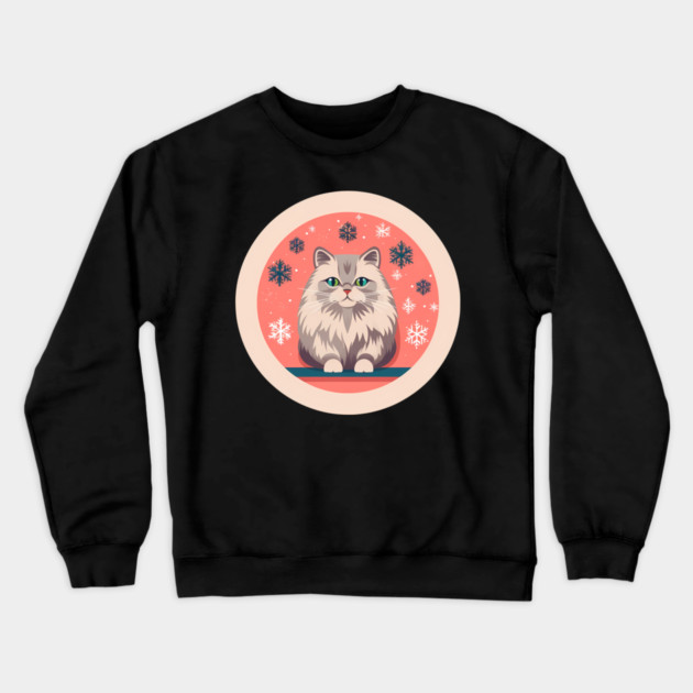 Siberian Cat Xmas Ornament, Love Cats Crewneck Sweatshirt by logiamerch