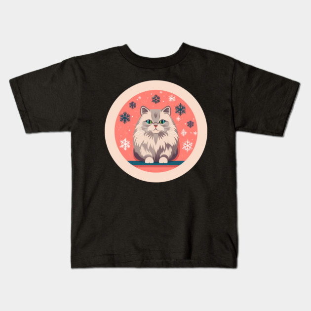 Siberian Cat Xmas Ornament, Love Cats Kids T-Shirt by logiamerch