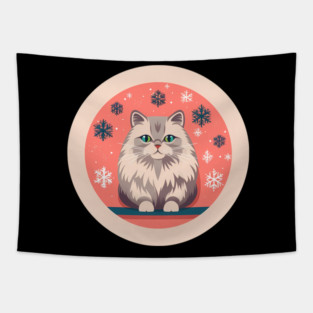 Siberian Cat Xmas Ornament, Love Cats Tapestry