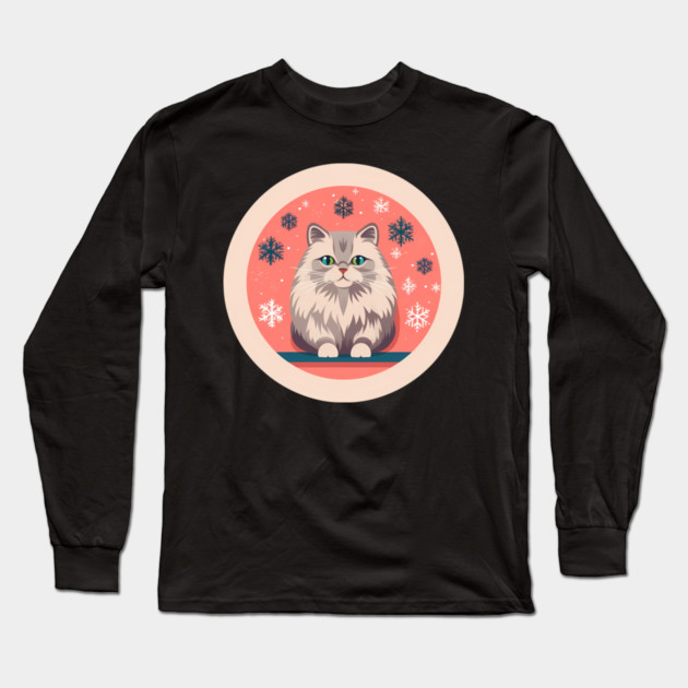 Siberian Cat Xmas Ornament, Love Cats Long Sleeve T-Shirt by logiamerch