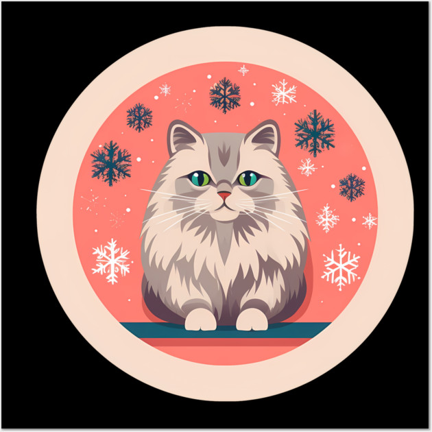 Siberian Cat Xmas Ornament, Love Cats Wall Art by logiamerch