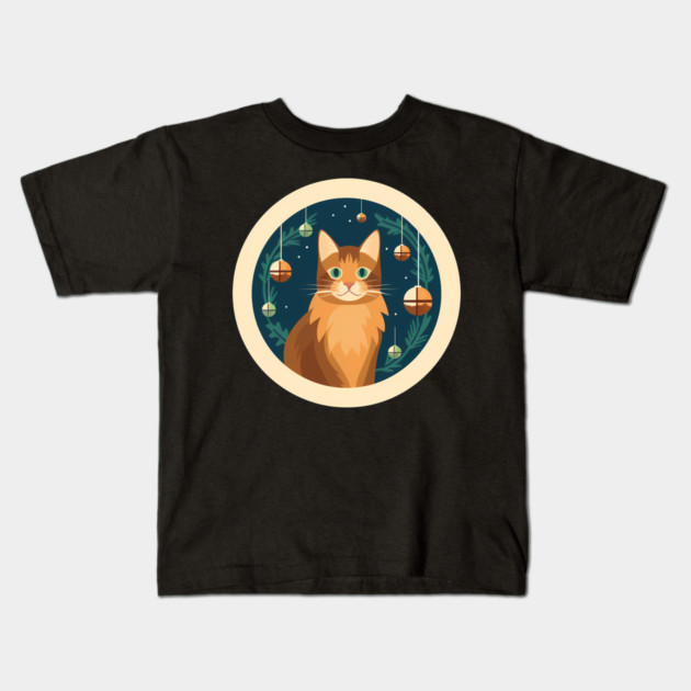Somali Cat Xmas Ornament, Love Cats Kids T-Shirt by logiamerch