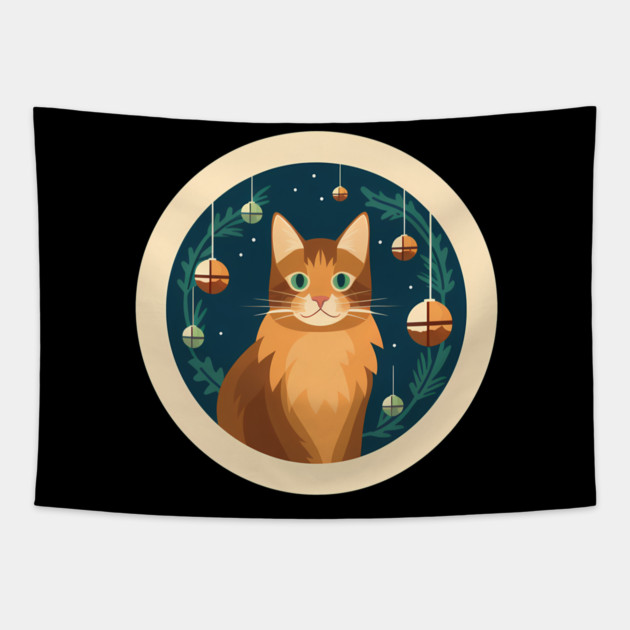 Somali Cat Xmas Ornament, Love Cats Tapestry by logiamerch