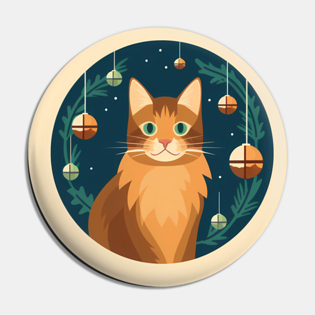 Somali Cat Xmas Ornament, Love Cats Pin by logiamerch