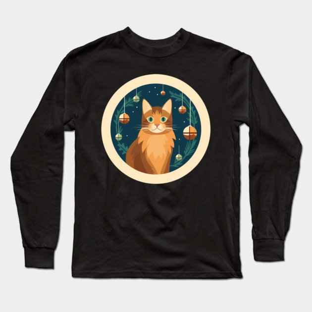 Somali Cat Xmas Ornament, Love Cats Long Sleeve T-Shirt by logiamerch