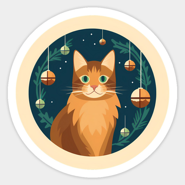 Somali Cat Xmas Ornament, Love Cats Sticker by logiamerch