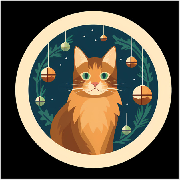 Somali Cat Xmas Ornament, Love Cats Wall Art by logiamerch