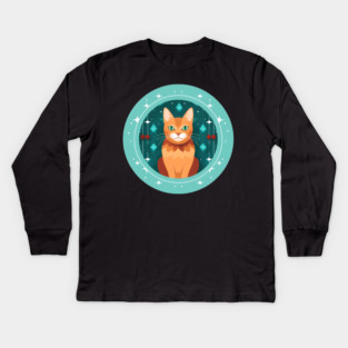 Somali Cat Xmas Ornament, Love Cats Kids Long Sleeve T-Shirt