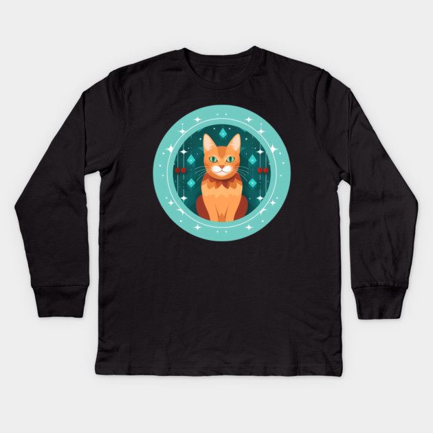 Somali Cat Xmas Ornament, Love Cats Kids Long Sleeve T-Shirt by logiamerch