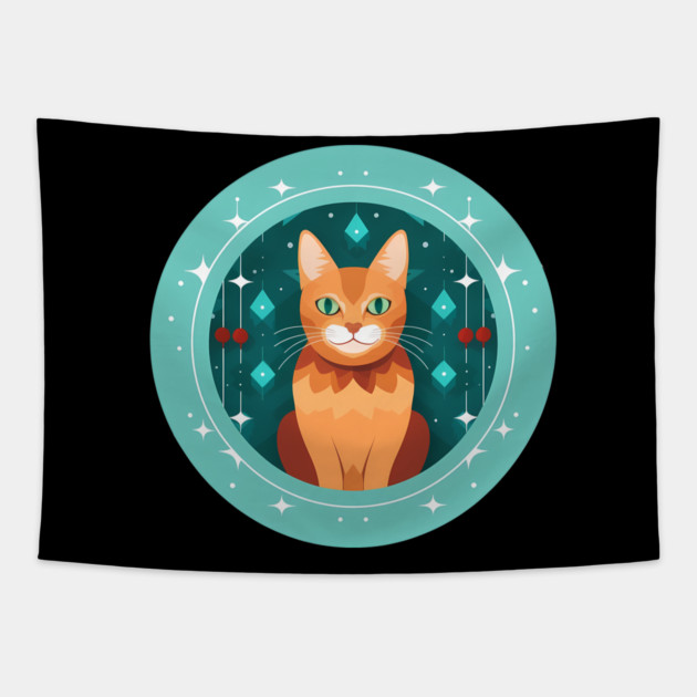 Somali Cat Xmas Ornament, Love Cats Tapestry by logiamerch