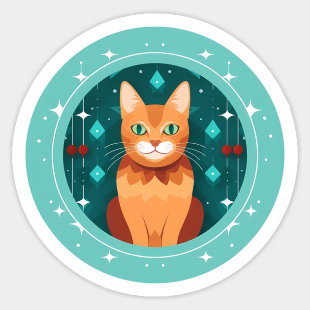 Somali Cat Xmas Ornament, Love Cats Sticker by logiamerch