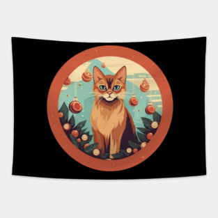 Somali Cat Xmas Ornament, Love Cats Tapestry