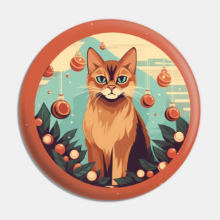 Somali Cat Xmas Ornament, Love Cats Pin