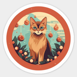 Somali Cat Xmas Ornament, Love Cats Sticker
