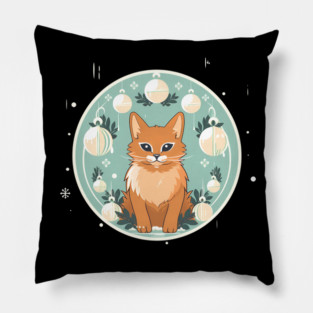 Somali Cat Xmas Ornament, Love Cats Pillow