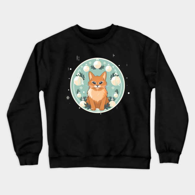 Somali Cat Xmas Ornament, Love Cats Crewneck Sweatshirt by logiamerch