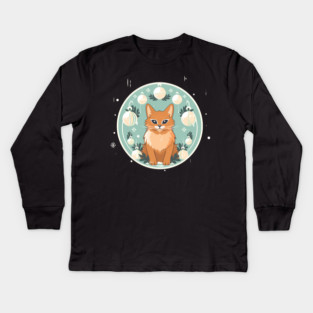 Somali Cat Xmas Ornament, Love Cats Kids Long Sleeve T-Shirt