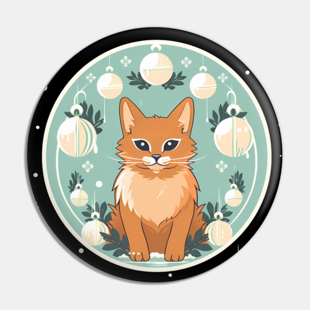Somali Cat Xmas Ornament, Love Cats Pin by logiamerch