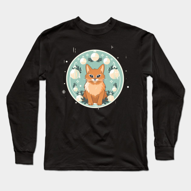 Somali Cat Xmas Ornament, Love Cats Long Sleeve T-Shirt by logiamerch