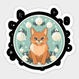 Somali Cat Xmas Ornament, Love Cats Sticker
