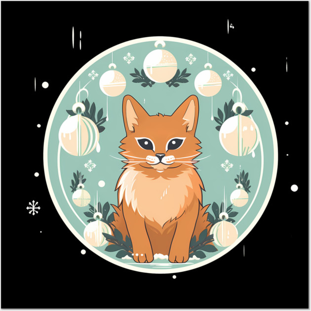 Somali Cat Xmas Ornament, Love Cats Wall Art by logiamerch