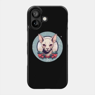 Sphynx Cat Xmas Ornament, Love Cats Phone Case
