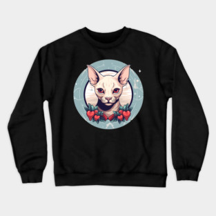Sphynx Cat Xmas Ornament, Love Cats Crewneck Sweatshirt