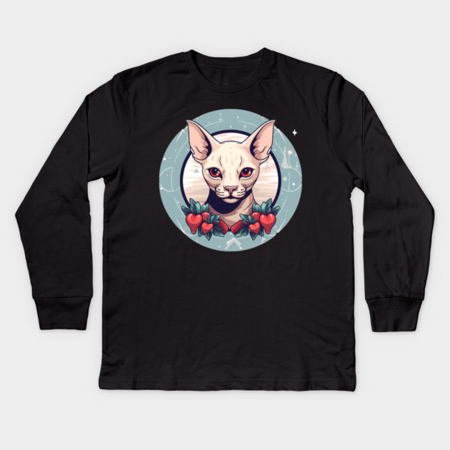 Sphynx Cat Xmas Ornament, Love Cats Kids Long Sleeve T-Shirt by logiamerch
