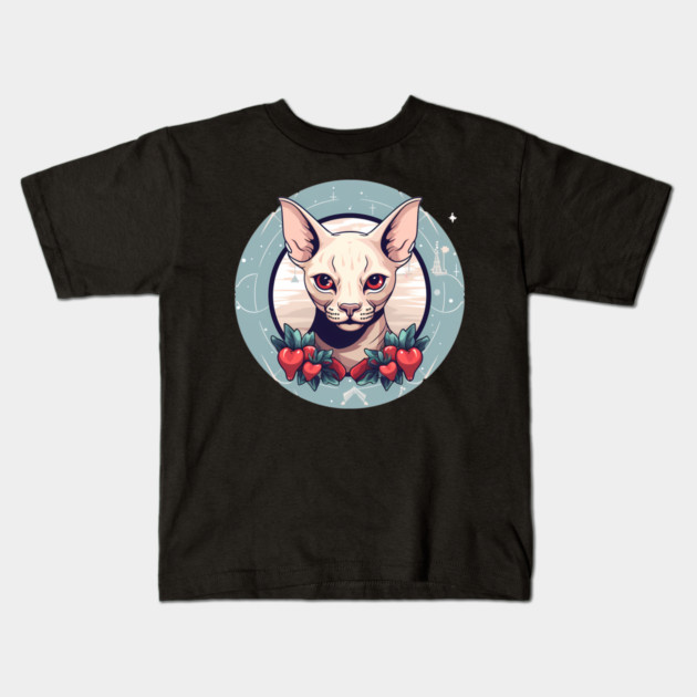 Sphynx Cat Xmas Ornament, Love Cats Kids T-Shirt by logiamerch