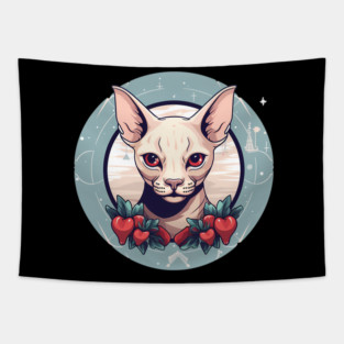 Sphynx Cat Xmas Ornament, Love Cats Tapestry